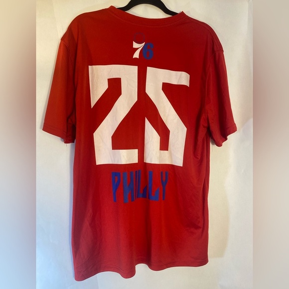 Philadelphia 76ers Simmons 25 NBA Red T-Shirt Short Sleeve Men's Size XL - Picture 3 of 6